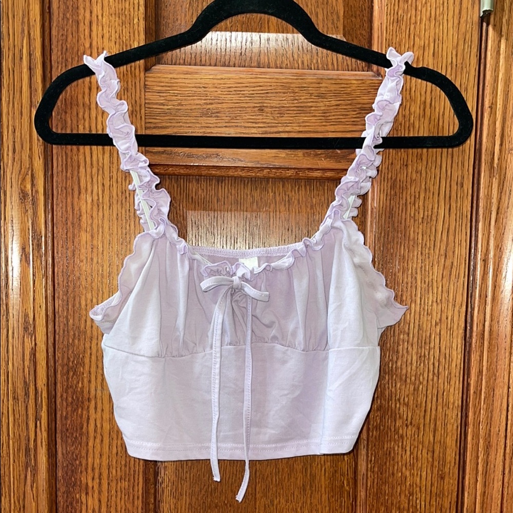 Lilac Ruffle Crop Top